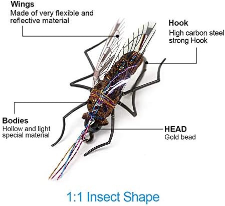 YZD Fly Fishing Flies Realistic Dry Wet Nymph Trout Flies Hand Tie Lures Kits 12/26/48 Pcs… - Image 4