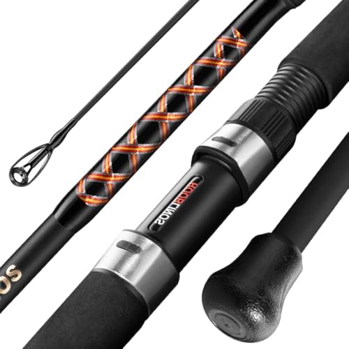 ROOBLINOS Optimism Surf Fishing Rod,10ft, 11 ft, 12ft Carp Fishing Pole, 27T Carbon Fiber Spinning Surf Rod, 3-Piece Portable Saltwater Beach Shore Casting Rod for Big Game Fishing by J-BARZILLAI