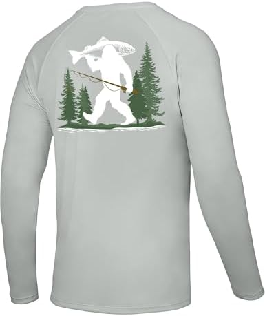 Men's UPF 50+ Sun Fishing Shirt, Long Sleeve UV Protection Tee, Quick Dry Rash Guard for Outdoor Swim Hiking by Twekfish