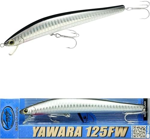 Lucky Craft FlashMinnow 125 YAWARA Saltwater Fishing Lure, Jerkbait for Halibut and Sea Bass, Long Casting Fishing Gear, Slow Sinking 5in 0.7oz, Tackle Box and Fish Accessories by LuckyCraftUSA
