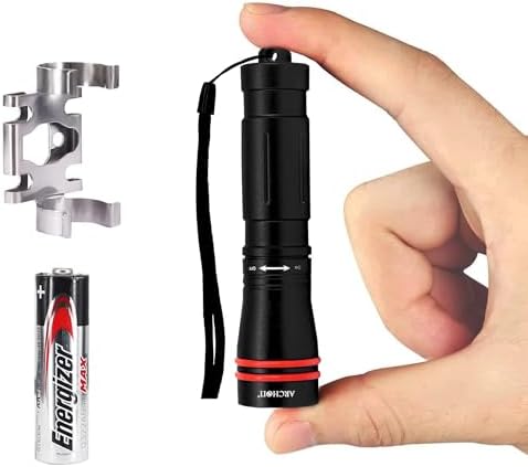 ARCHON D2A Small Diving Flashlight, Dive Headlamp Waterproof Flashlight Black Backup Light with Stainless Steel 316 Face Mask Clip for Underwater Lighting by Unknown