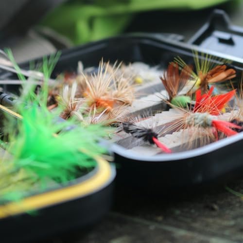 Fly Fishing Flies Kit 100 Pcs with Waterproof Floating Fly Box, Dry/Wet Flies Nymphs Streamers Popper Assortment for Trout Salmon Bass Steelhead - Image 3