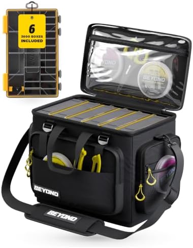 Beyond Fishing Hauler Tackle Bags – Water-Resistant with Hard Molded Bottom – Fishing Tackle Storage Bag for Freshwater & Saltwater – Holds Tackle Boxes & Fishing Gear by BeyondBraid