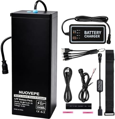12V Portable Lithium Fish Finder Battery Kit, Aluminum Alloy Case by NUOVEPE