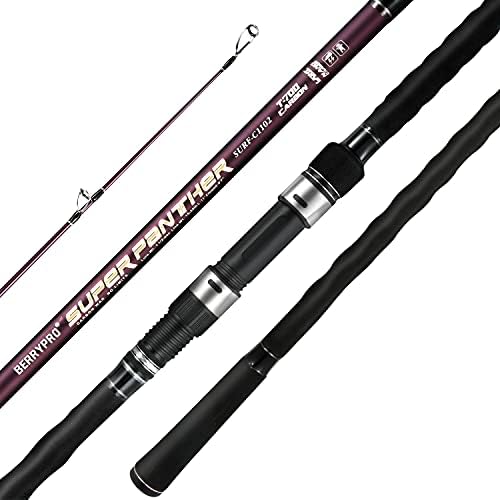 BERRYPRO Surf Spinning Rod Surf Casting Fishing Rod Carbon Fiber Travel Fishing Rod by BERRYPRO