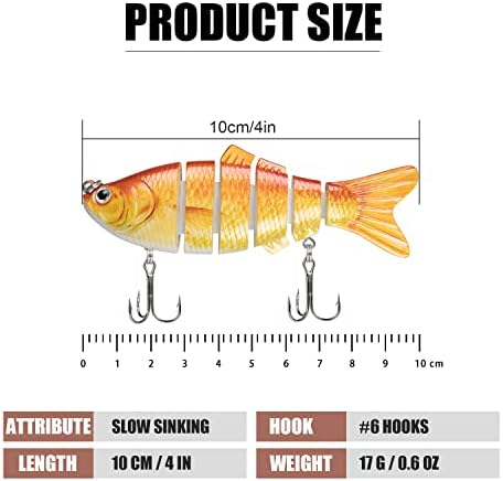 TRUSCEND Swimmax Easy Catch Fishing Lures with BKK Hooks, Wiggling, Vibrating, Rattling and Gurgling for More Bites, Heavy-Duty Dyneema Fiber Jointed Swimbaits for Bass, Trout, Crappie, Walleye, Pike - Image 2