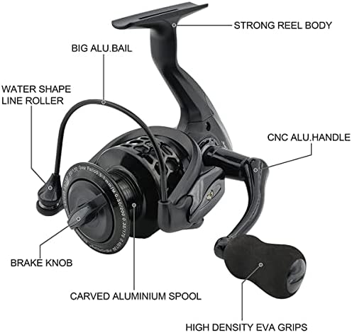 Fishdrops Spinning Fishing Reels 12+1BB Ultra Lightweight Carved Aluminum Spool Reels Affordable Smooth Spinning Reels - Image 5