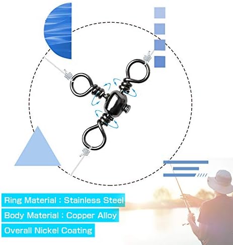 AMYSPORTS Stainless 3way Swivel Fishing crossline swivels 3 Way rigs Saltwater Freshwater Drifting trolling Fishing Tackle Connector for Spoons Minnow baits - Image 5