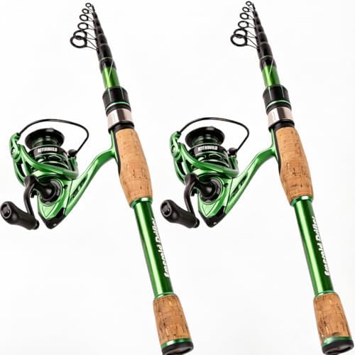 Telescopic Fishing Combo, 6FT/7FT Carbon Fiber Travel Rod with 3000 Spinning Reel for Bass Trout Catfish Freshwater Saltwater by KITHWILD
