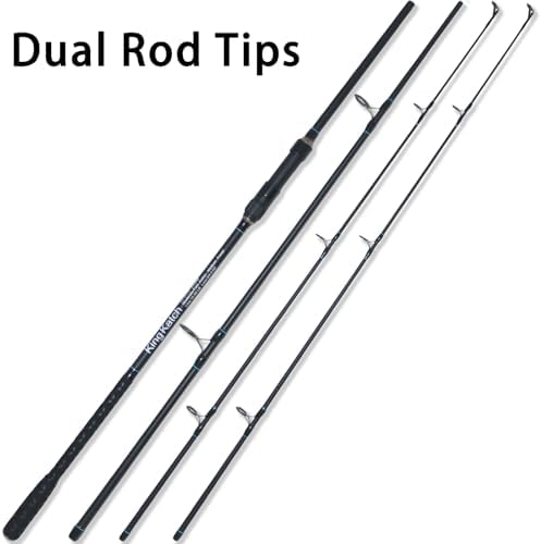 Surf Spinning Fishing Rod 9'-12', 3-Piece Carbon Fiber Saltwater Rod with 2 Identical Tips Lightweight High-Sensitivity Long-Cast Shore & Beach Casting Rod for Pier Surf Fishing - Image 2