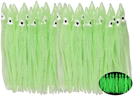 Fishing Squid Skirts Lures Octopus Skirts Trolling Lures Soft Plastic Fishing Tackle Squid Bait for Saltwater Bass Salmon Trout by JSHANMEI