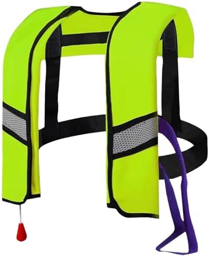 150N Automatic Inflatable Life Jacket – Adjustable Nylon Swim Vest with CO2 Inflation, Reflective Strips & Safety Buckle by FOLALIFE