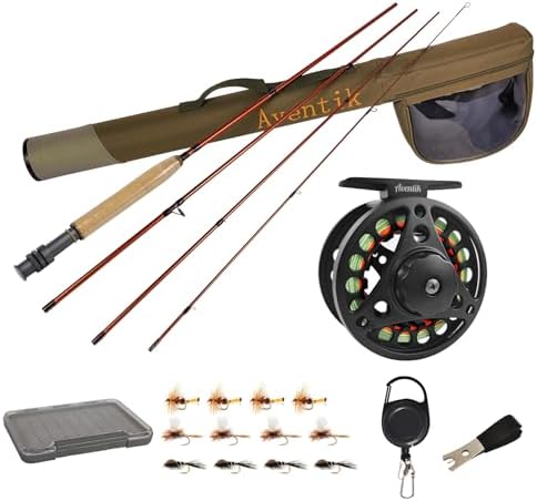 Aventik Extreme Fly Fishing Combo Kit 0/1/2/3/4/5/6 Weight Starter Fly Fishing Rod and Reel Kit Outfit with One Travel Case by EUPHENG