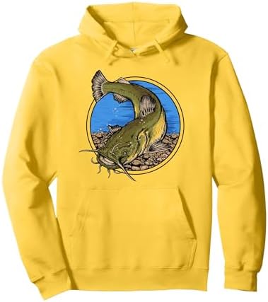 Flathead Catfish Fishing Pullover Hoodie by Unknown