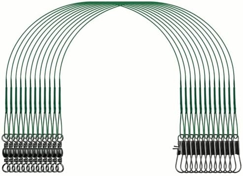 Fishing Wire Leaders 60PCS - 7in/9in/12in Stainless Steel Leaders with Swivels & Snaps for Bass, Pike, Catfish, Carp, Walleye - Saltwater & Freshwater Fishing Gear ﻿ by Narcissus