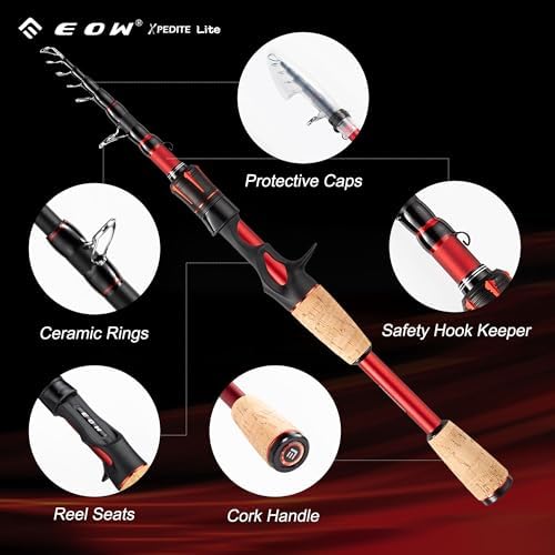 EOW XPEDITE LITE Telescopic Fishing Rod & Combo, Spinning & Casting Poles - Image 3