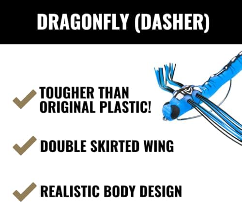 LUNKERHUNT Top Water Bass Fishing Lures | Realistic Weird Fishing Bait for Bass Fishing | Weedless bass Fishing Lures for Freshwater & Saltwater | Frog, Spider & Dragonfly (Bug Combo) - Image 5