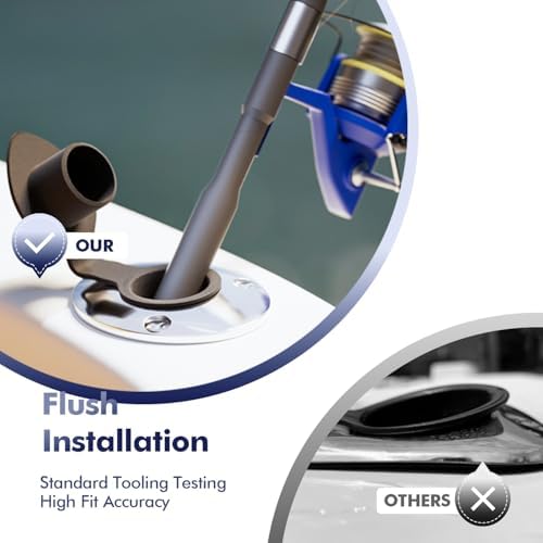 2Pcs Rod Holders for Fishing Boat, Heavy Duty 316 Stainless Steel Fishing Rod Pole Holder, Flush Mount, 15/30/90 Degree - Image 4