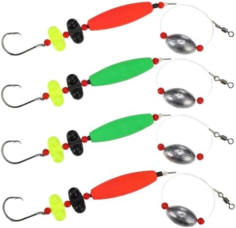 4 Pack Catfish Ready Rig Set, Fish Float Rig with 3 oz Egg Sinker by Unknown
