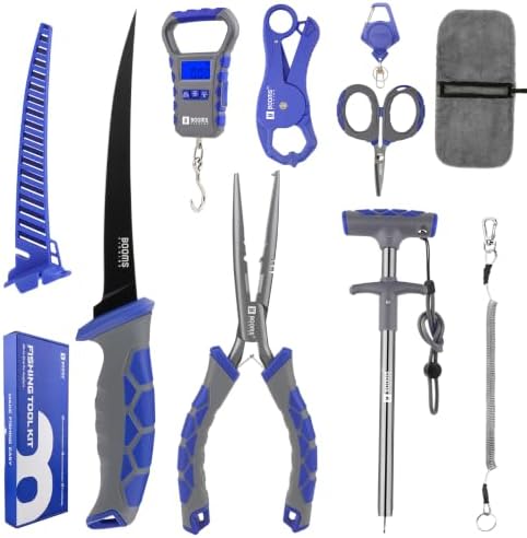 Booms Fishing Tool Kit Saltwater, 9pcs Fishing Gear & Equiment, XT05 by BoomsFishing
