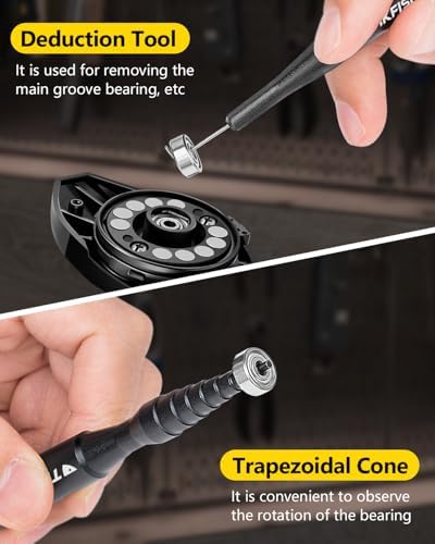 THKFISH Fishing Reel Maintenance Kit, Reel Repair Tool Kit, Fishing Reel Cleaning Set with Spool Pin Remover and 28 in 1 Screwdriver or 38 in 1 Electric Screwdriver - Image 5