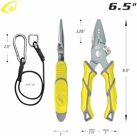 danco 6.5-Inch Carbon Steel Fishing Pliers with Sheath and Line Cutter - Image 2