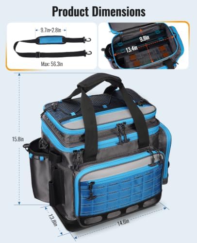 KEXMO Fishing Saltwater Tackle Box Bag, Waterproof Tackle Bag for Men - Image 6
