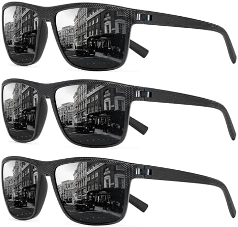 Square Polarized Sunglasses for Men and Women Lightweight Frame Sun Glasses with UV Protection by TURBOPEP