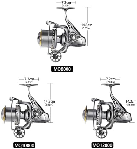 Heavy Duty Spinning Reel Metal Body with CNC Machined Spool 55LB Max Drag 8/10+1 BB Ultra Smooth 4.1/4.6/4.8:1 High Speed Gear Ratio Saltwater Freshwater Fishing Reel for 8000 to 16000 Series - Image 4