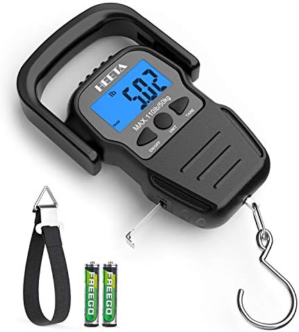 HEETA Fish Scale Digital Fishing Luggage Weight Scale with Measuring Tape by HEETA