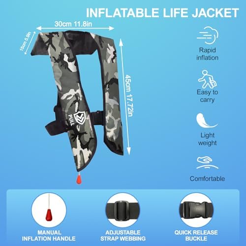 Inflatable Life Jacket for Adults - Automatic/Manual for Fishing - Image 2