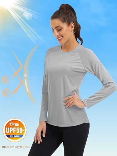 MAGCOMSEN Women's Long Sleeve Shirts UPF 50+ Sun Protection Shirts for Hiking Fishing Workout Rash Guard - Image 3
