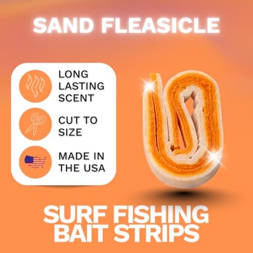 FishGum Surf Fishing Bait Strips for Saltwater Beach Fishing – Real Shrimp, Crab, Clam & Sand Flea Infused Scent – Artificial Cut Bait for Pompano, Redfish & Flounder - Image 2