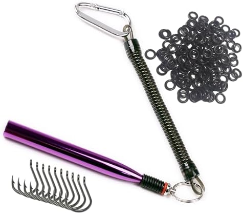 Reaction Tackle Wacky Rig Tool and O-Rings for Soft Plastic Worms, Bass Fishing Wacky Rig and Neko Rig Stick Bait Setup for Largemouth and Smallmouth by ReactionTackle