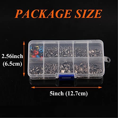 Fishing Swivels Kit - Ball Bearing Swivel, Rolling Barrel Swivel, Crossline Three Way Swivel, Duo Lock Snap, High Strength Fishing Line Connector for Bass Trout Saltwater Freshwater - Image 5