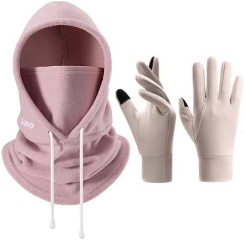 OZERO Winter Balaclava Gloves Set: Windproof Ski Mask Balaclava & Gloves by OZERO%C2%AE