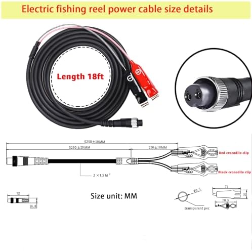 1 Pcs 18 Ft Electric Fishing Reel Power Cord for Daiwa Tanacom & Shimano - Image 2