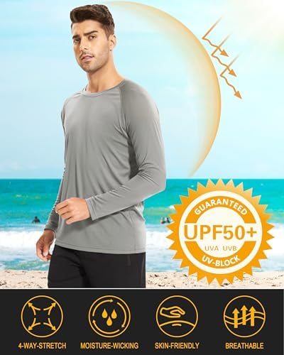 MAGCOMSEN Men's Long Sleeve Shirts UPF 50+ UV Sun Protection Athletic Shirts for Hiking Running Workout Rash Guard - Image 2
