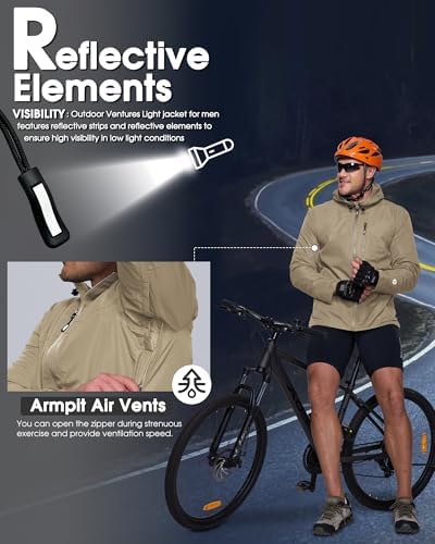 Outdoor Ventures Men's Packable Rain Jacket Waterproof Lightweight Raincoat - Image 6