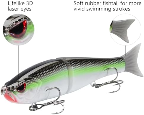Bassdash SwimShad Glide Baits Jointed Swimbait Bass Pike Salmon Trout Muskie Fishing Lure - Image 5