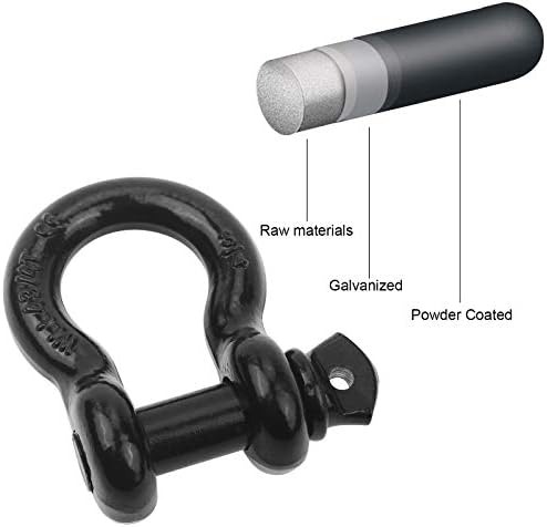 Shackles 3/4"(2 Pack) D-Ring Shackle Rugged 28.5 Ton (57,000 Lbs) Maximum Break Strength Heavy Duty Tow Shackles Perfect Shackle work with Tow Strap, Winch, Off-Road Jeep Truck Vehicle Recovery - Image 3