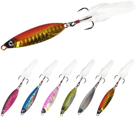 Eupheng Micro Shore Jigging Lure, Metal Jigs Fishing Lures Saltwater, Vertical Jigging & Shore Casting Baits for Tuna Salmon Bass Striper Mackerel by EUPHENG