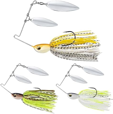 TRUSCEND Swim or Jig Fishing Spinner Baits for Freshwater and Saltwater, Rooster Tail Fishing Lures for Trout Bass Walleye Crappie Salmon Pike, Blade Bait with Copper Blade by TRUSCEND