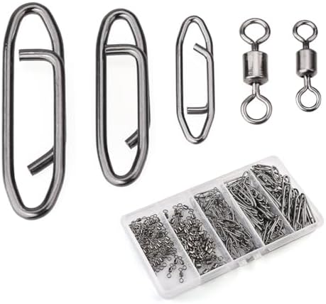 MOBOREST Fishing Swivels Snap Swivels Barrel Swivels with Snaps by MOBOREST