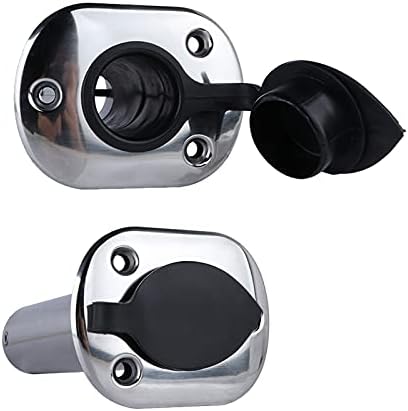 Hoffen 2Pcs Boat Stainless Steel Fishing Rod Holder Flush Mount 15/30/90 Degree with PVC Cap,Inner Tube and Gasket - Image 7
