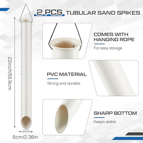DoubleFill Tubular Sand Spikes for Surf Fishing PVC Surf Shore and Beach Fishing Rod Holder Sand Spike for Beaches, Rivers and Sandy Beaches - Image 2