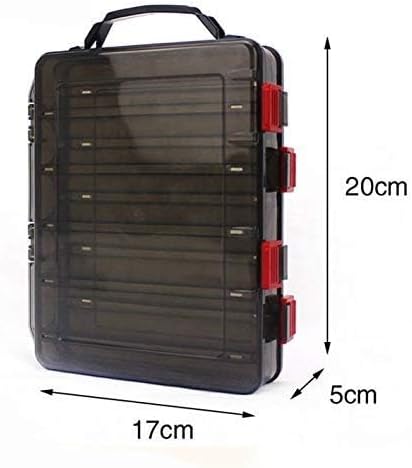 Double-Sided Fishing Lure Hook Tackle Box Visible Hard Plastic Clear Fishing Lure Bait Squid Jig Minnows Hooks Accessory Storage Case Container (Brown-10 Slots) - Image 4