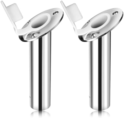 Fishing Rod Holder 2 Pack, 316 Stainless Steel 15/30/90 Degree Rod Holders for Fishing Boat, Flush Mount with Cap, Heavy Duty by Unknown