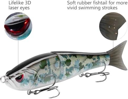 Bassdash SwimShad Glide Baits Jointed Swimbait Bass Pike Salmon Trout Muskie Fishing Lure - Image 4