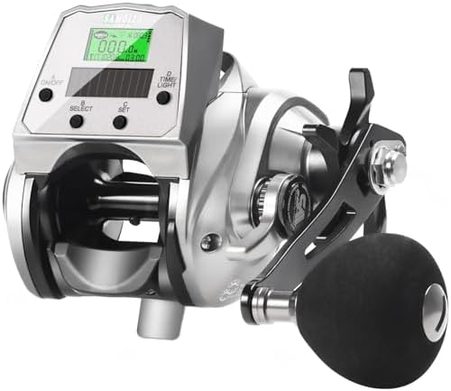 Line Counter Digital Baitcasting Fishing Reel with LCD Display Ultralight Baitcaster Reel, 22-35 Lb Max Drag, 6.3:1/7.2:1 Gear Ratio, Left/Right Hand, for Freshwater & Saltwater by SAMOLLAFishing